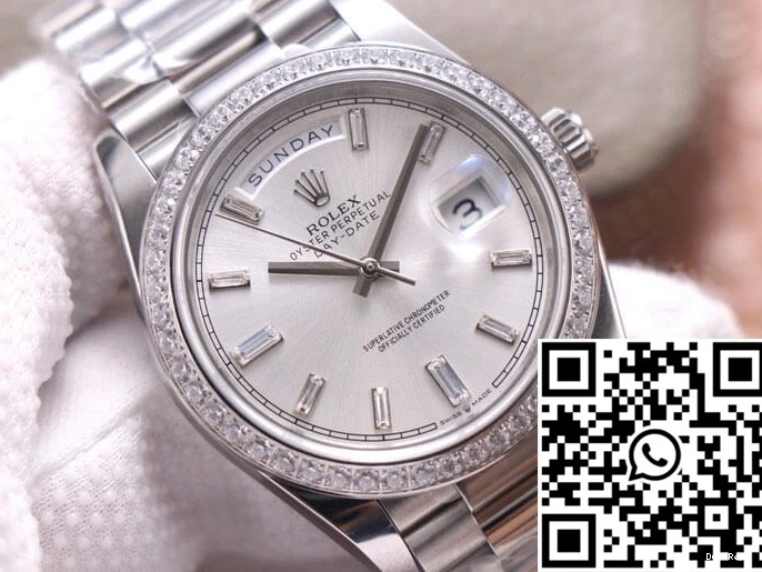 Day-Date M228349RBR-0001 Factory EW Rolex Dial Diamond Silver 0328